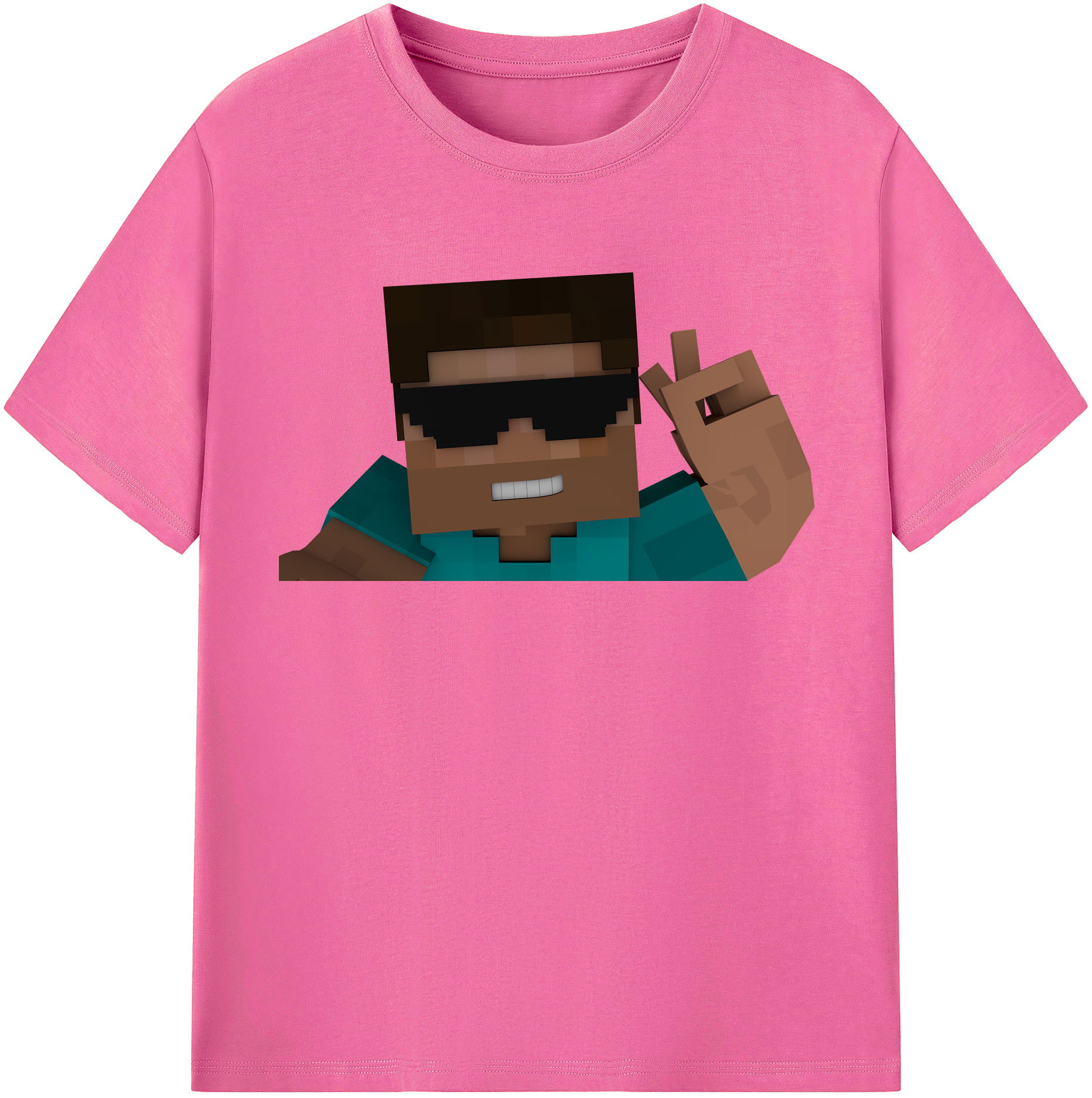 （画像用） マインクラフト ブロックの世界 Minecraft MC Block world レディースカジュアルプリントTシャツ（綿100％）